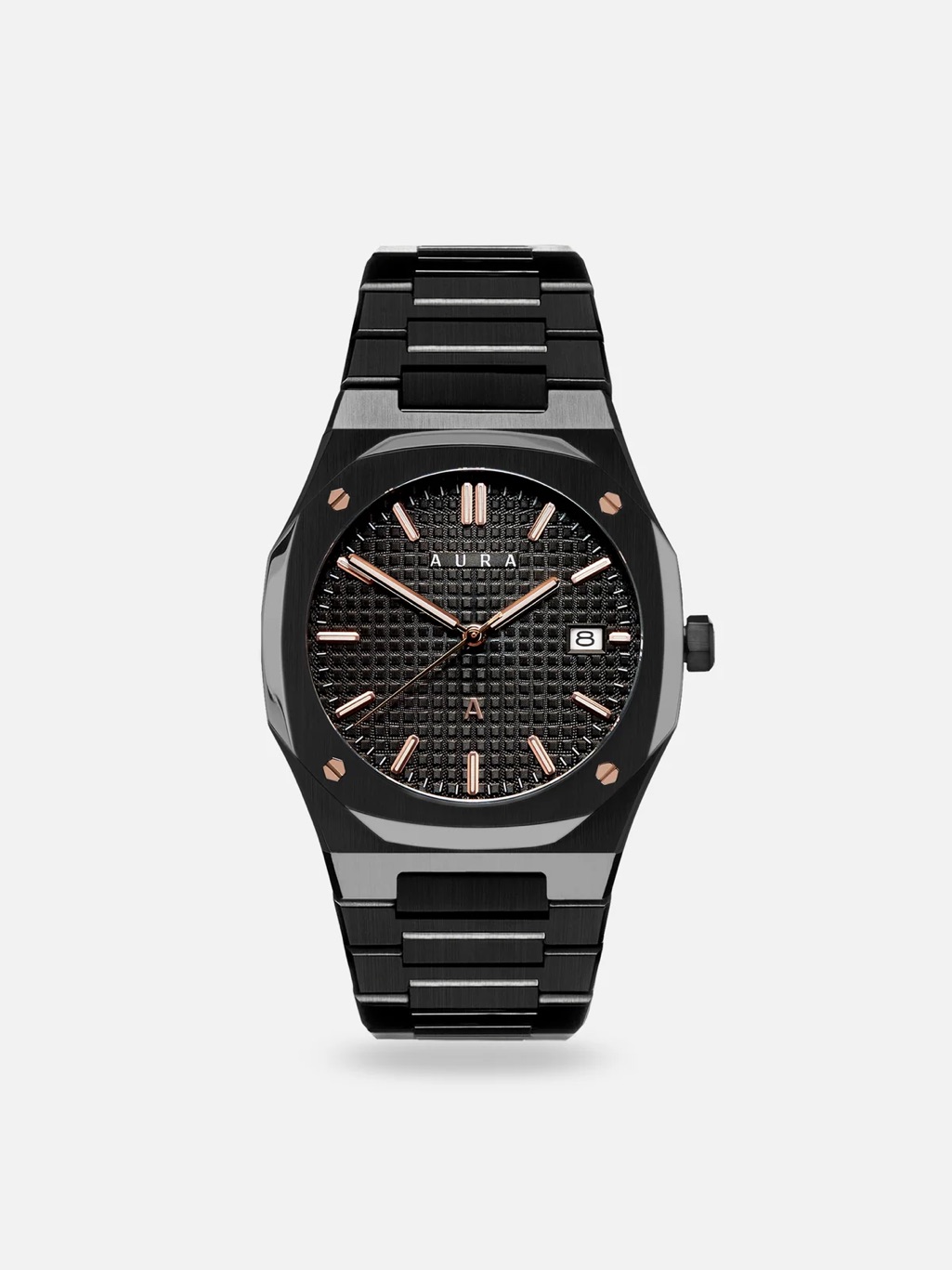 Aura Day Date Watch Black & Rose Gold (Limited Edition)